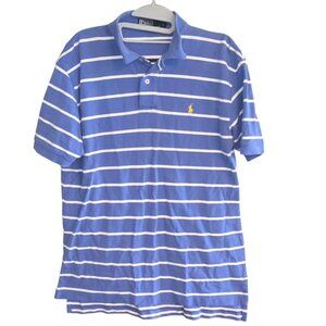 Polo by Ralph Lauren Striped Shirt Embroidered Logo Mens Sz L Preppy Prepcore